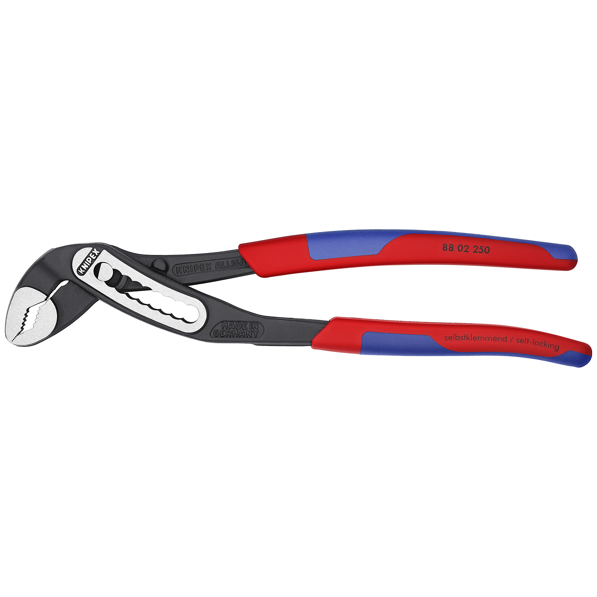 KNIPEX Alligator®, Alligator Water Pump, Comfort grip, Bulk, 10in., Pieces (qty.) 1 Material Steel, Jaw Capacity 2 in, Model# 88 02 250